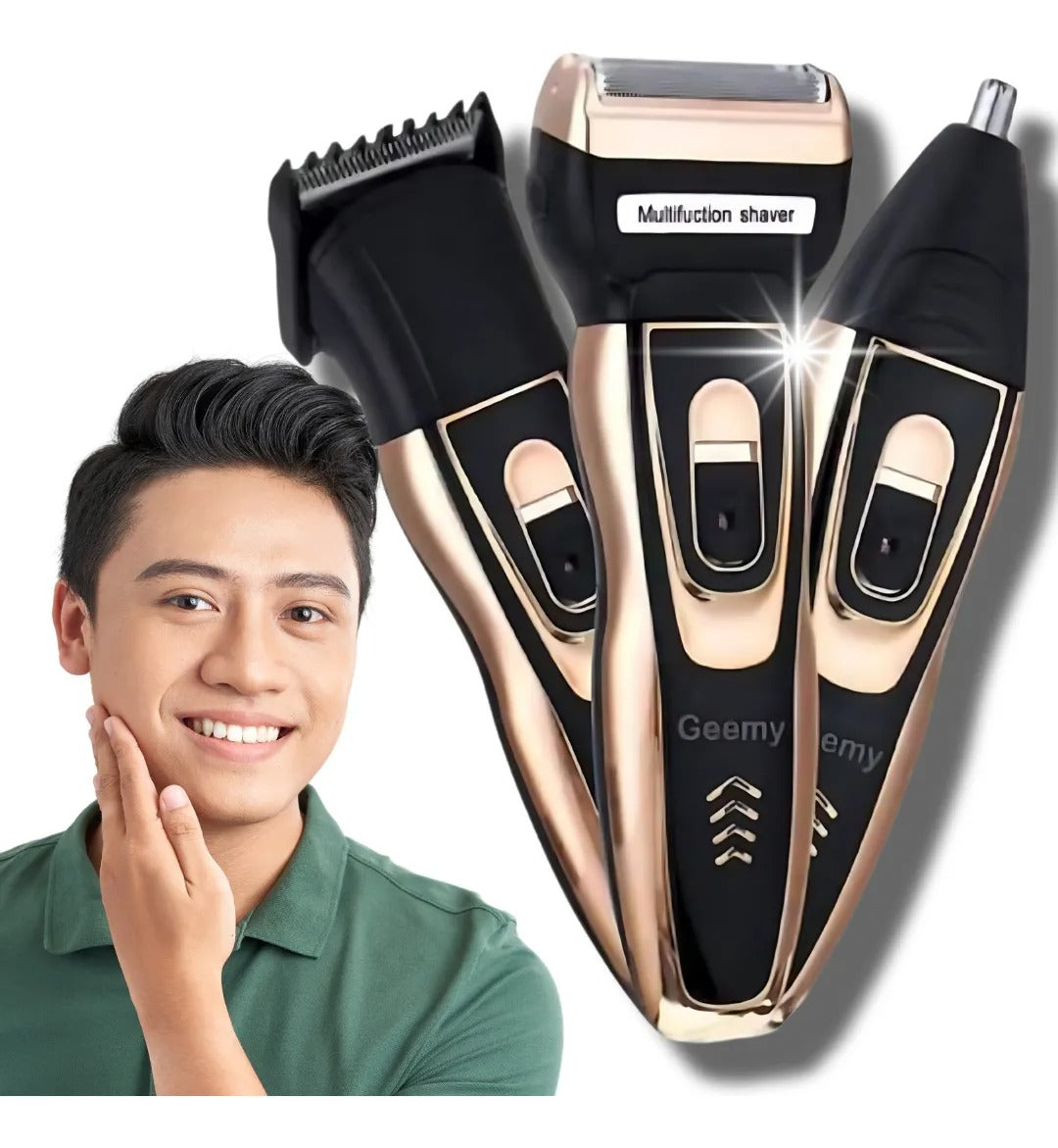 Kit de Barbería Geemy 3 en 1 GM-595 Recargable