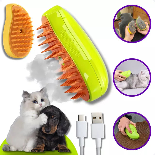 Cepillo de Vapor para Mascotas 3 en 1