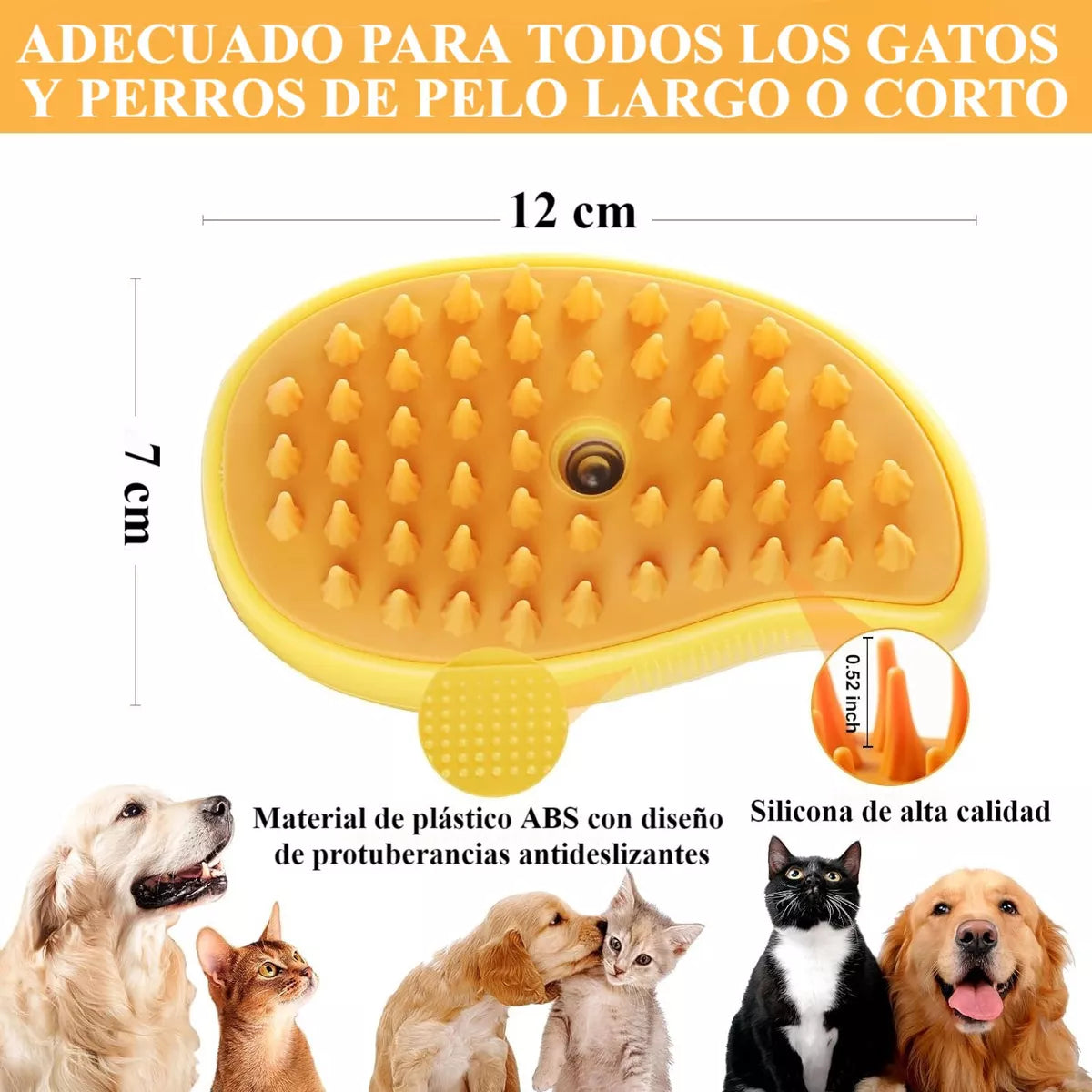 Cepillo de Vapor para Mascotas 3 en 1