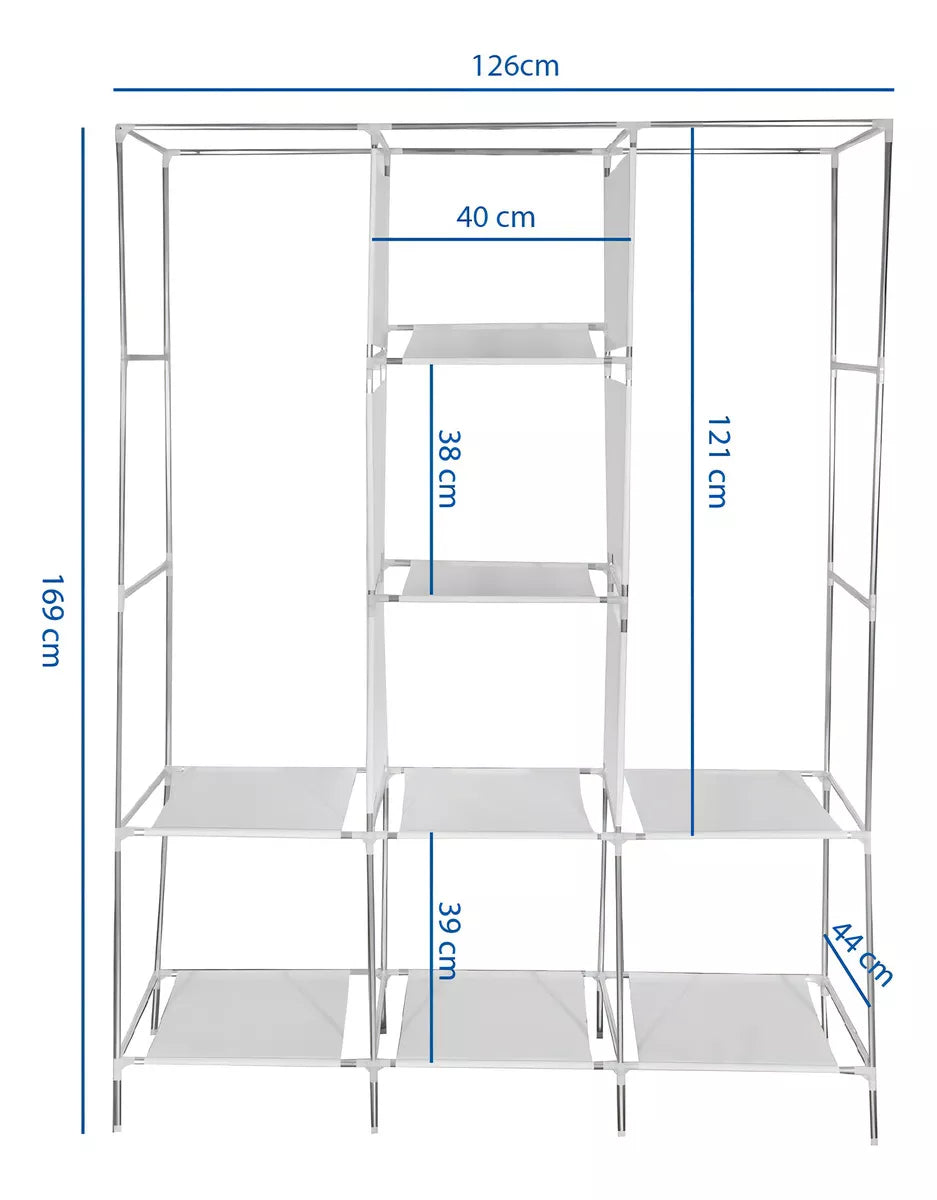 Closet Organizador De Ropa Desarmable 3 Divisiones