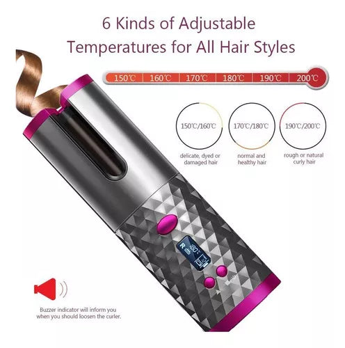 Rizador Automático Cabello Recargable Portátil