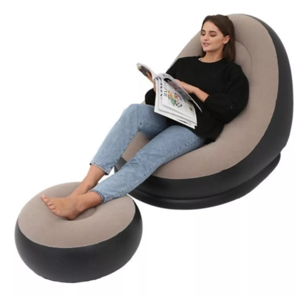 Sofá Inflable con Almohadilla para Pies