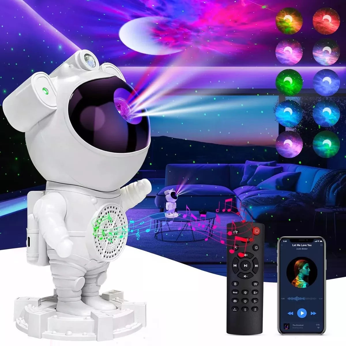 Proyector de Galaxias Astronauta con Bluetooth