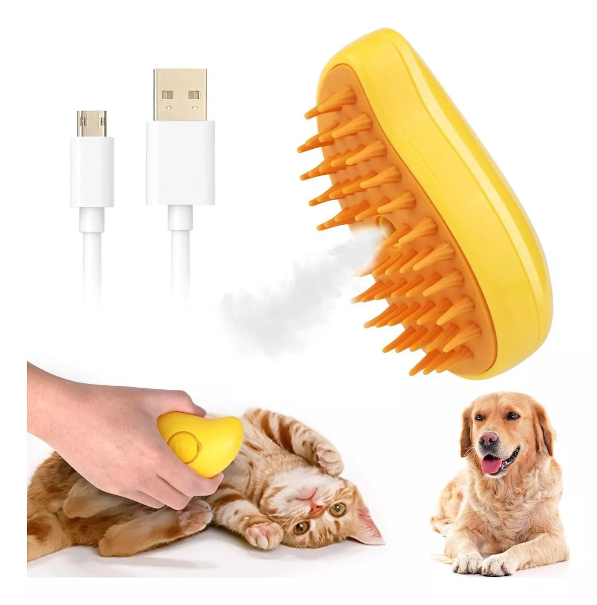 Cepillo de Vapor para Mascotas 3 en 1