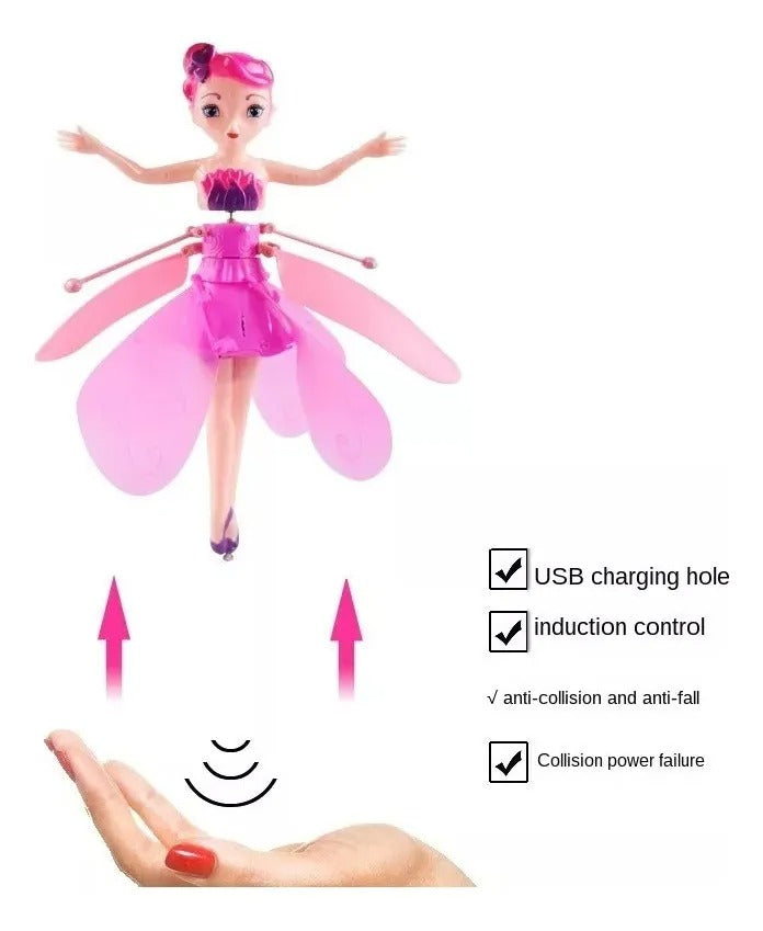 Juguete Para Niña Hada Voladora Con Luces Batería Recargable