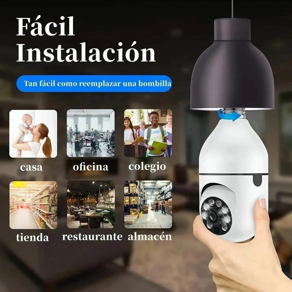 Camara De Seguridad Wifi VIR V380 Tipo Bombillo