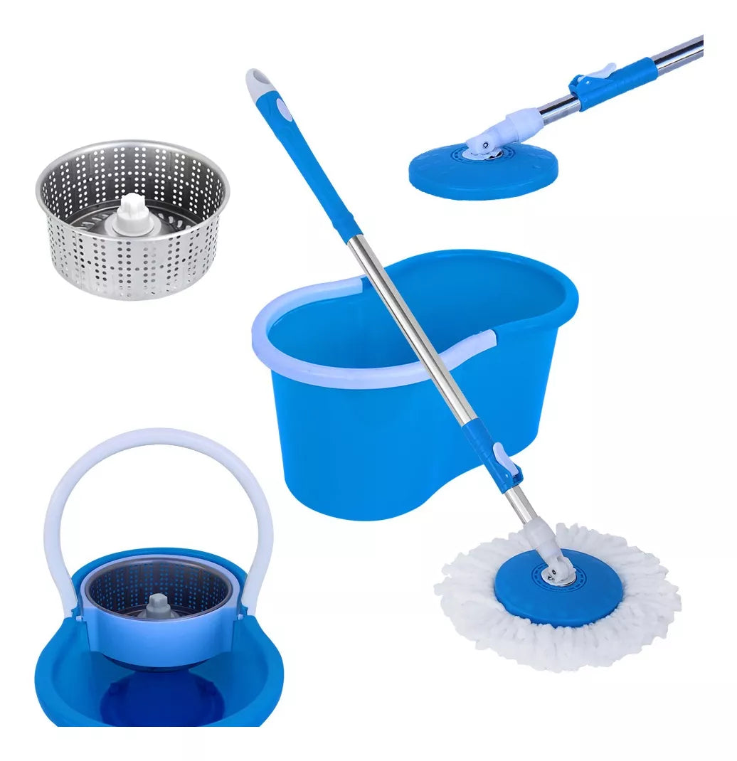 Trapero Giratorio 360 + Balde Centrifugador con Tambor Metálico