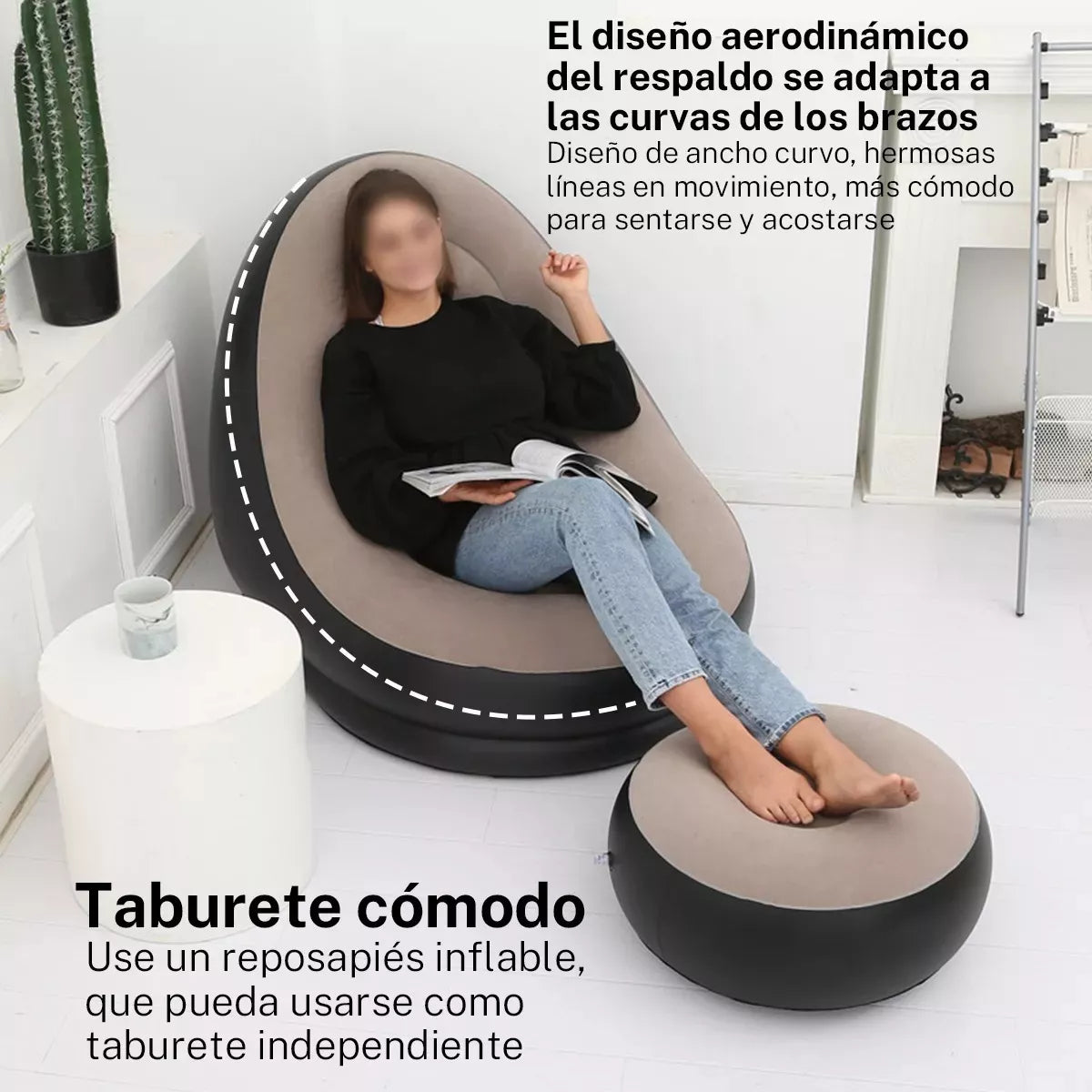 Sofá Inflable con Almohadilla para Pies