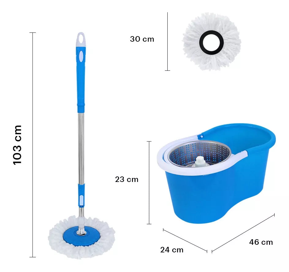 Trapero Giratorio 360 + Balde Centrifugador con Tambor Metálico