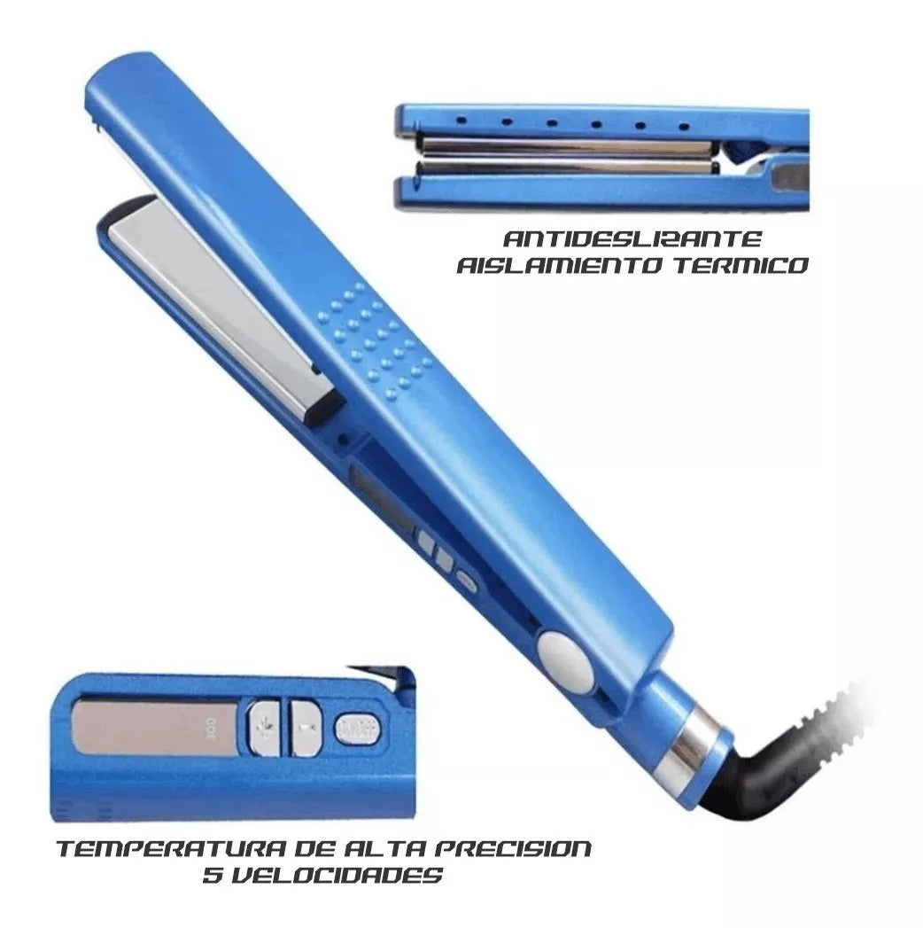 Combo Nano Titanium Plancha + Rizadora + Peine Pinza