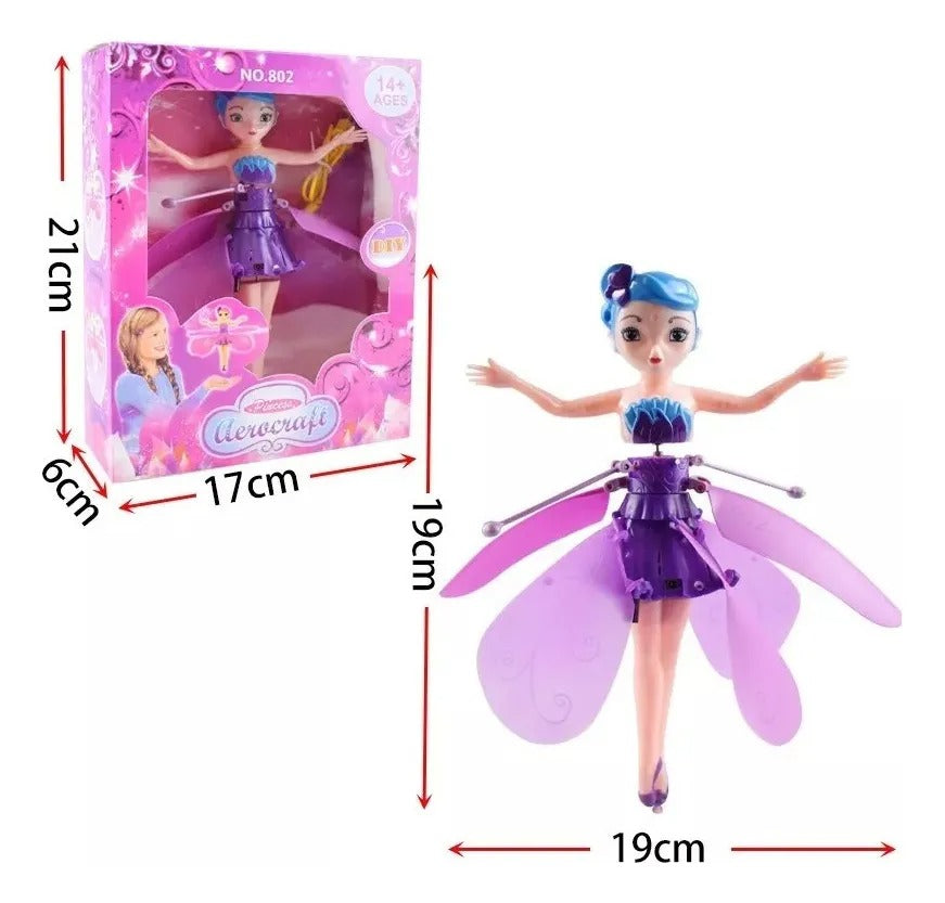 Juguete Para Niña Hada Voladora Con Luces Batería Recargable