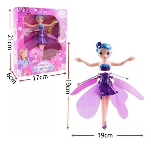 Juguete Para Niña Hada Voladora Con Luces Batería Recargable