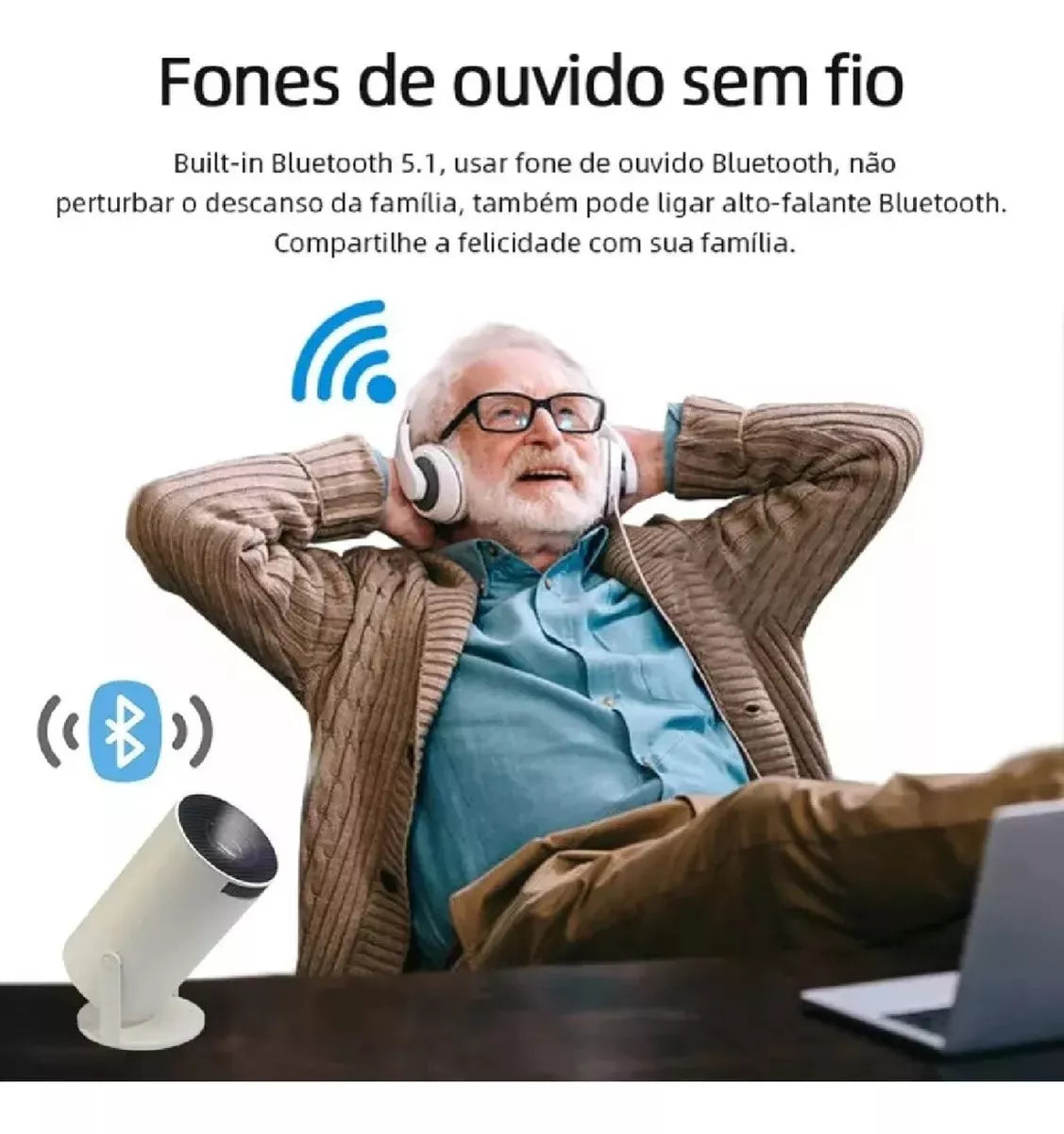 Proyector Inalámbrico Wifi Video 4K Ultra HD HDMI Portáti
