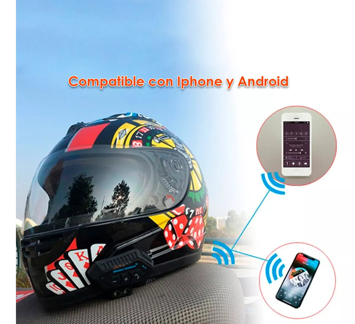 Intercomunicador para Casco con Bluetooth - Manos Libres