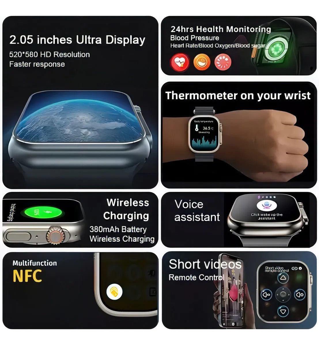 Reloj Inteligente T900 Ultra Wireless Charging VIR