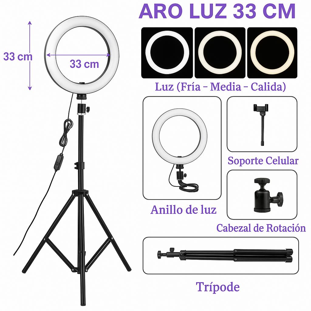 Aro De Luz Rgb 33cm Iluminación Continua VIR
