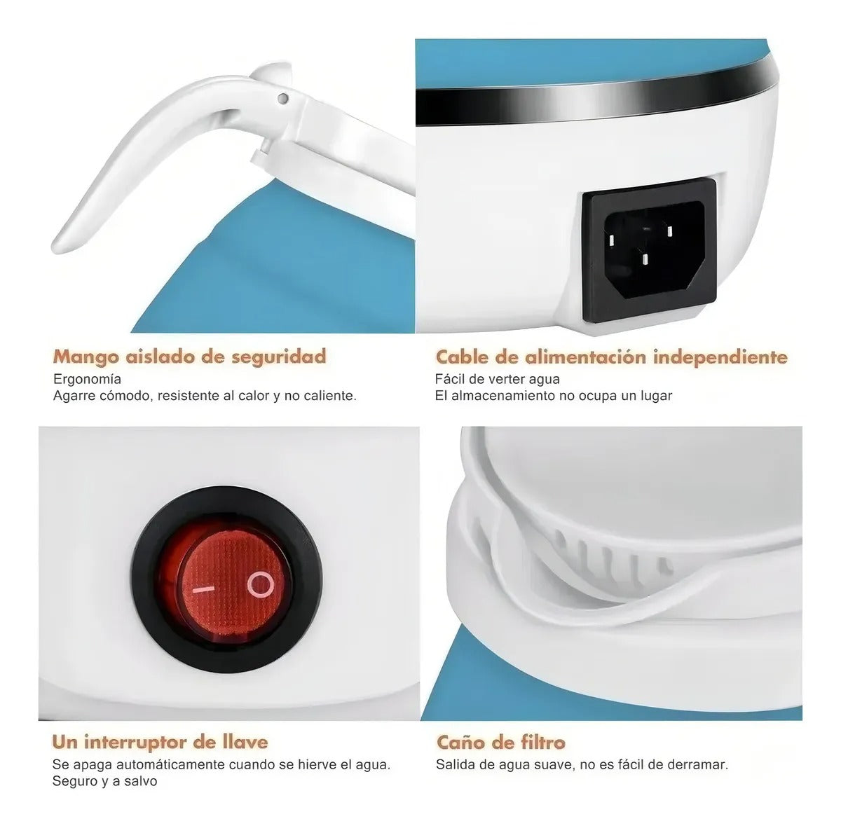 Tetera Electrica Hervidor Plegable 110v